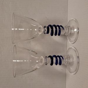 Pair of Beautiful Blown Glass Glasses